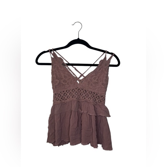 LA MIEL Pink Smocked Ruffled Camisole - Picture 1 of 3